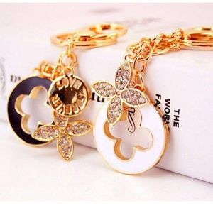 Four-leaf Clover Crystal Rhinestone Keychain